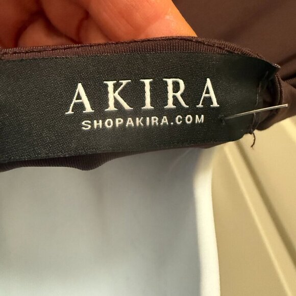 AKIRA Brown Long Sleeve Cutout Ruched Mini Dress New Without Tags S - Picture 6 of 6